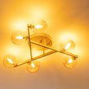 Plafon Grape Ouro Fosco e Ambar ZR115 60cm 6 Globos Vidro para 6X G9 Starlux ST2630-Starlux-Starlumen