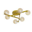 Plafon Grape Ouro Fosco e Ambar ZR115 60cm 6 Globos Vidro para 6X G9 Starlux ST2630-Starlux-Starlumen