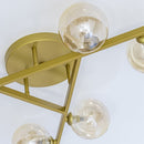 Plafon Grape Ouro Fosco e Ambar ZR115 60cm 6 Globos Vidro para 6X G9 Starlux ST2630-Starlux-Starlumen