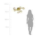 Plafon Grape Ouro Fosco e Ambar ZR115 60cm 6 Globos Vidro para 6X G9 Starlux ST2630-Starlux-Starlumen