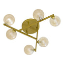 Plafon Grape Ouro Fosco e Ambar ZR115 60cm 6 Globos Vidro para 6X G9 Starlux ST2630-Starlux-Starlumen