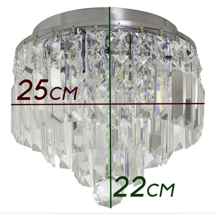 Plafon Kri Cristal K9 Transparente Bella Hu1100 4g9 25cm St868