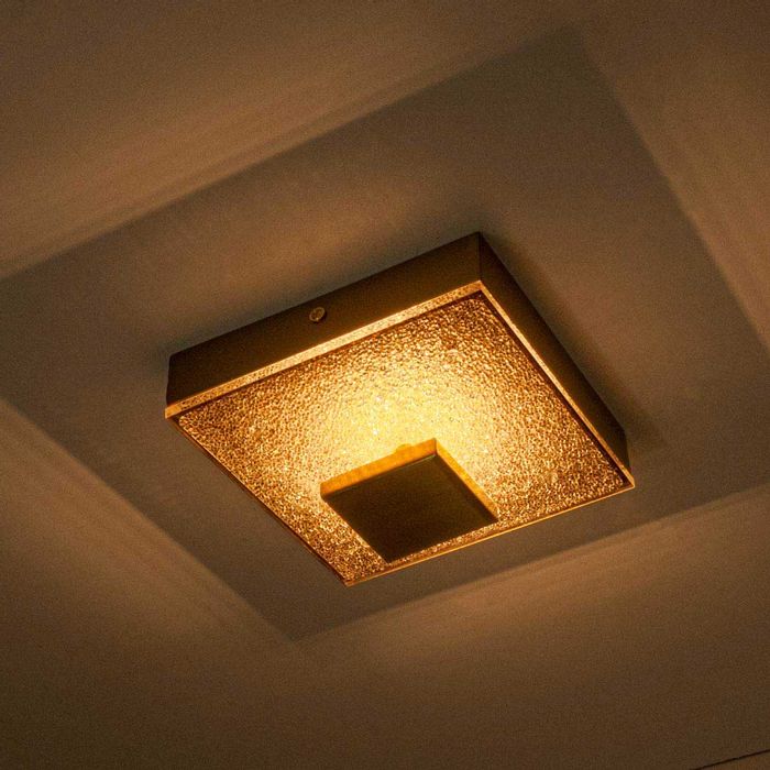 Plafon Kyara Ouro Led 6w Efeito Estrelado Com Cristais HL002-Q-OU St1773