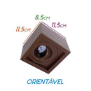 Plafon Marrom Spot Quadrado Sobrepor Gu10 P/ Dicróica Mr16 4500/11 MR/TEXT St1577-Starlumen-