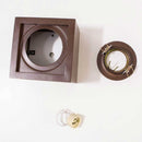 Plafon Marrom Spot Quadrado Sobrepor Gu10 P/ Dicróica Mr16 4500/11 MR/TEXT St1577-Starlumen-