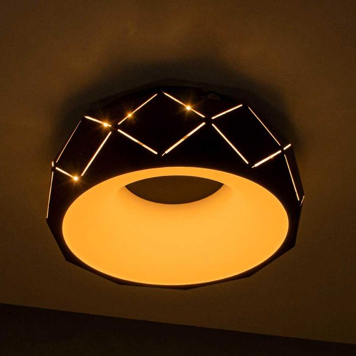 Plafon Otto Preto Led 16w Redondo 30cm WCR1540-30BK St1715