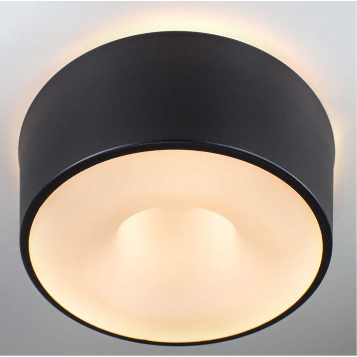 Plafon Sobrepor Vulcano Preto Redondo p/ 3 LED E27 ST951-Starlumen-