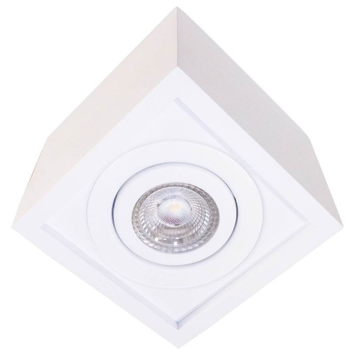 Plafon Spot Branco Quadrado Premium Sobrepor E27 P/ Par20 4501/11 St1576-Starlumen-