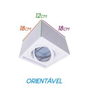 Plafon Spot Branco Quadrado Premium Sobrepor Gu10 P/ Ar111 4504/18 St1573-Starlumen-