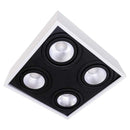 Plafon Spot Branco com Preto Quadrado 35x35 Sobrepor 4x Gu10 P/ Ar111 4504/35 BT/PT ST1578-Starlumen-