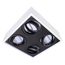 Plafon Spot Branco com Preto Quadrado 35x35 Sobrepor 4x Gu10 P/ Ar111 4504/35 BT/PT ST1578-Starlumen-