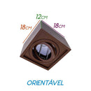 Plafon Spot Marrom Quadrado Premium Sobrepor Gu10 P/ Ar111 4504/18 St1573-Starlumen-