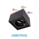 Plafon Spot Preto Quadrado Premium Sobrepor Gu10 P/ Ar111 4504/18 St1573-Starlumen-