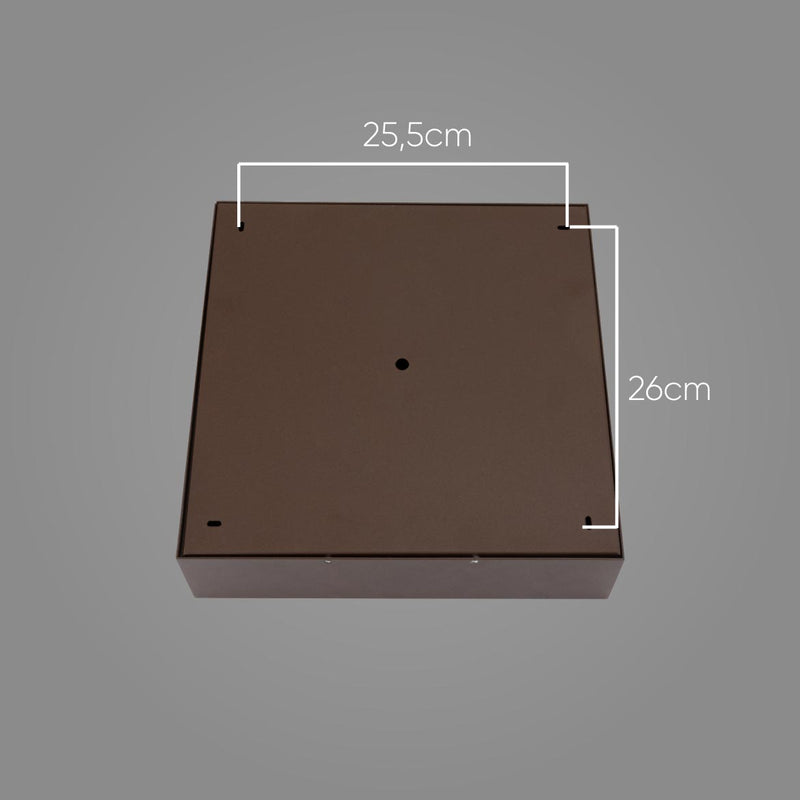 Plafon Spot Sobrepor Quadrado Box Marrom P/ 4x AR111 Orluce St2765-Orluce-Starlumen