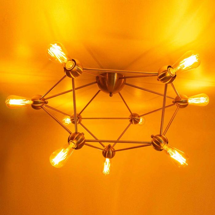 Plafon Zoe Em Metal P/ 9 Lâmpadas E27 MX21341-9-750-BZ St1764-Starlux-Starlumen
