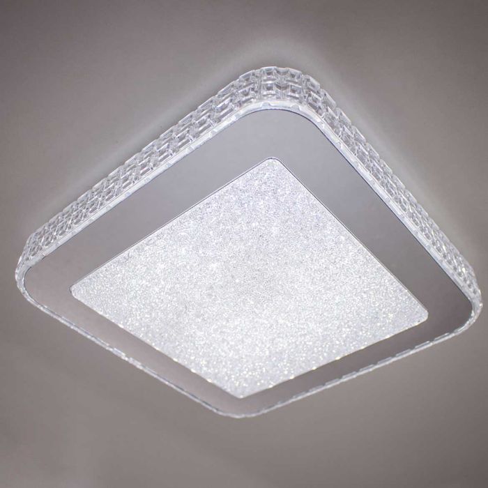 Plafon em Acrílico Borda Espelhada 40x40 Gemini ST1380-Starlumen-Branco Frio - 6500K-Bivolt-