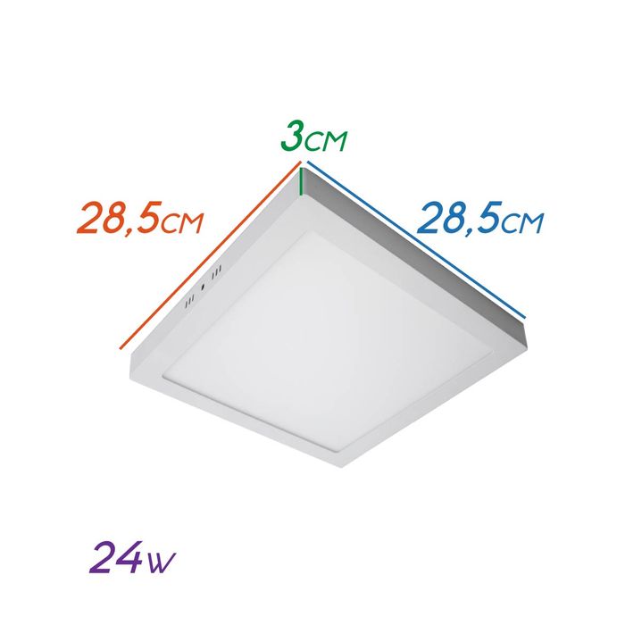 Painel Plafon LED 24W Sobrepor Quadrado Branco Quente 3000K ST1873