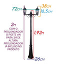 Poste Jardim Colonial 2 Cúpulas Alumínio Vidro P/ E27 PC204/2 St1473-Starlumen-