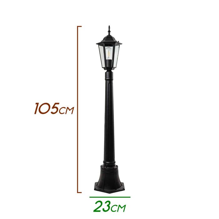 Poste Jardim Colonial Alumínio 1,05m para 1xE27 PC204P/1PQ ST1912-Starlumen-