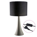 Abajur Clássico Tecido Preto e Corpo Cinza QAB1068-PT St1346