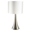 Abajur Clássico Tecido Branco e Corpo Escovado QAB1069-BR St1346