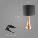 Abajur Clássico Tecido Preto e Corpo Cobre QAB1069-PT St1346