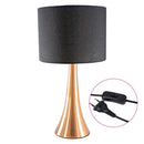 Abajur Clássico Tecido Preto e Corpo Cobre QAB1069-PT St1346
