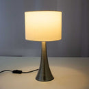 Abajur Clássico Tecido Branco e Corpo Escovado QAB1069-BR St1346