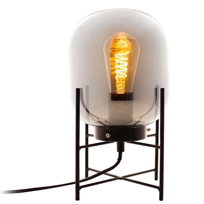 Luminaria De Mesa Abajur Flint Cupula De Vidro Desing Retro Industrial Contemporâneo QAB1335FM ST1345