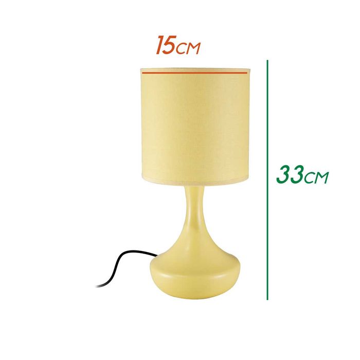 Luminaria De Mesa Abajur Pendule Ceramica Cupula Tecido 33cm QAB916-BG St1343
