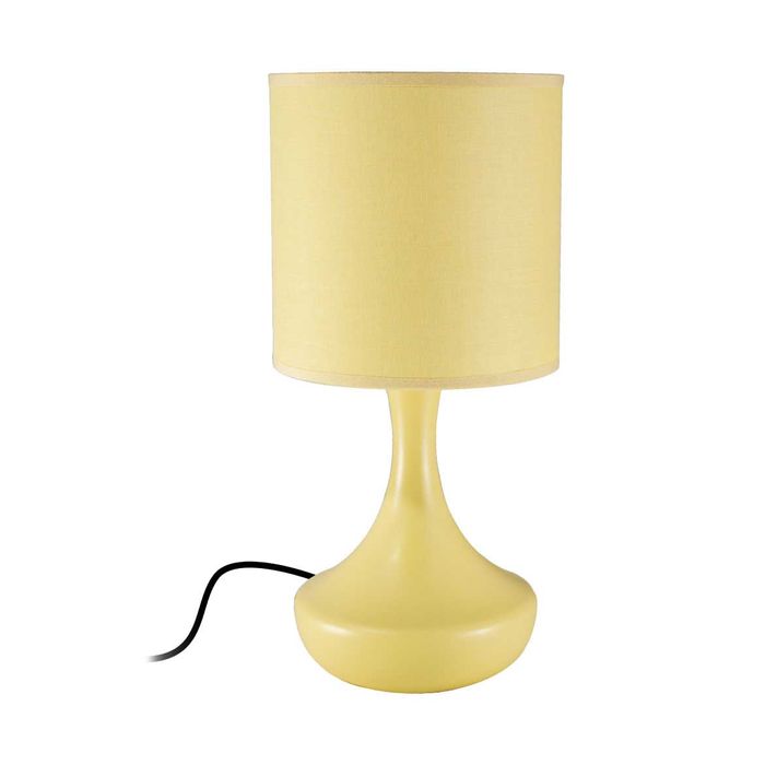 Luminaria De Mesa Abajur Pendule Ceramica Cupula Tecido 33cm QAB916-BG St1343