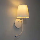 Arandela De Cabeceira Branca Cozy Abajur P/ Lampada E27 Com Led 2w Regulável QAR1337BR St1328