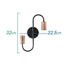 Luminária Arandela Moderna Dupla Trace Abajur Parede Soquete E27 P/ Lampadas Decorativas QAR1350 St1353