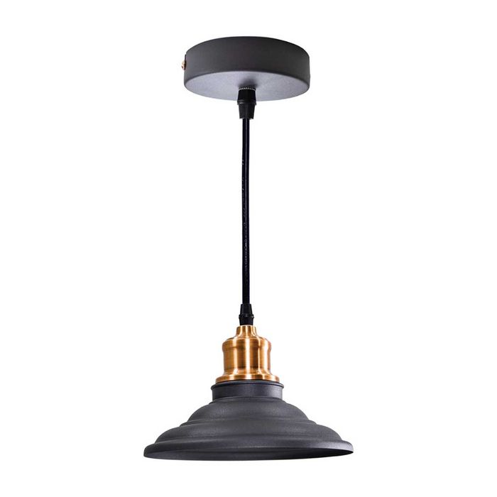 Pendente de Metal Preto com Cobre para Lâmpada E27 QPD1163-PT St1163