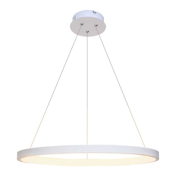 Lustre Pendente Anel LED 20W 1 Arco 40cm QPD1300-BR St459- Branco