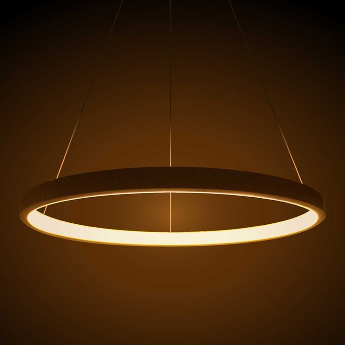 Lustre Pendente Anel LED 20W 1 Arco 40cm QPD1300-BR St459- Branco