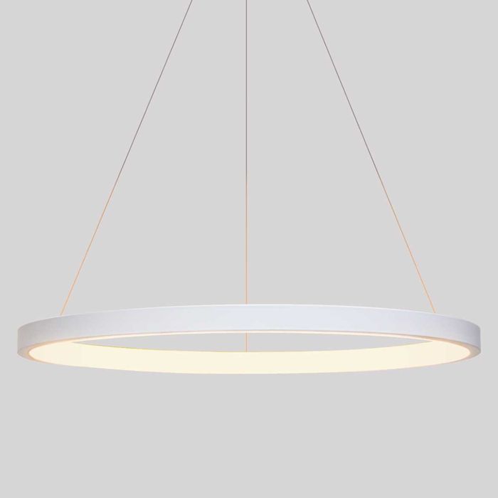 Lustre Pendente Anel LED 20W 1 Arco 40cm QPD1300-BR St459- Branco