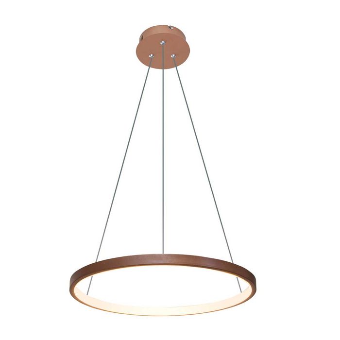 Lustre Pendente Anel LED 20W 1 Arco 40cm QPD1300-CO St459- Cobre