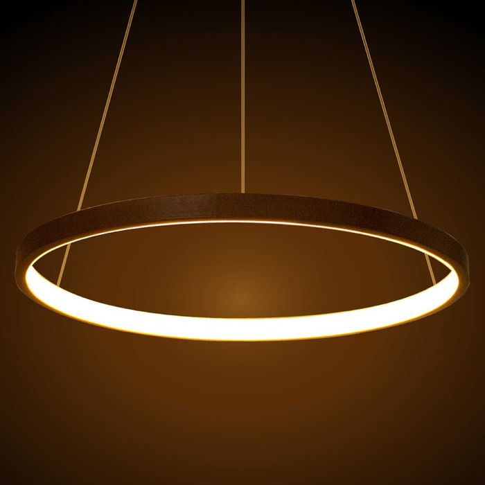 Lustre Pendente Anel LED 20W 1 Arco 40cm QPD1300-CO St459- Cobre