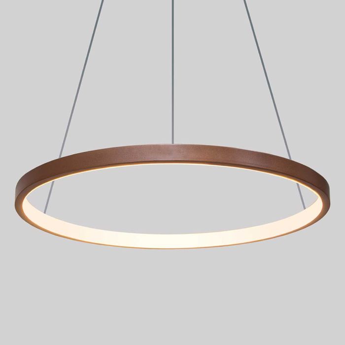 Lustre Pendente Anel LED 20W 1 Arco 40cm QPD1300-CO St459- Cobre