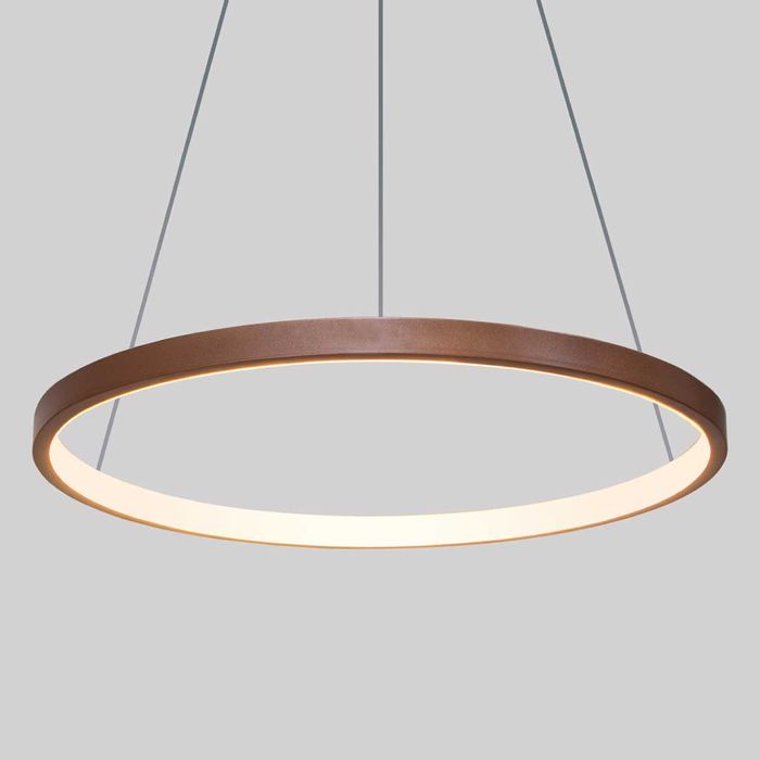 Lustre Pendente Anel LED 20W 1 Arco 40cm QPD1300-CO St459- Cobre