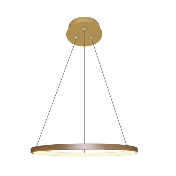 Lustre Pendente Anel LED 20W 1 Arco 40cm QPD1300-DO St459- Dourado