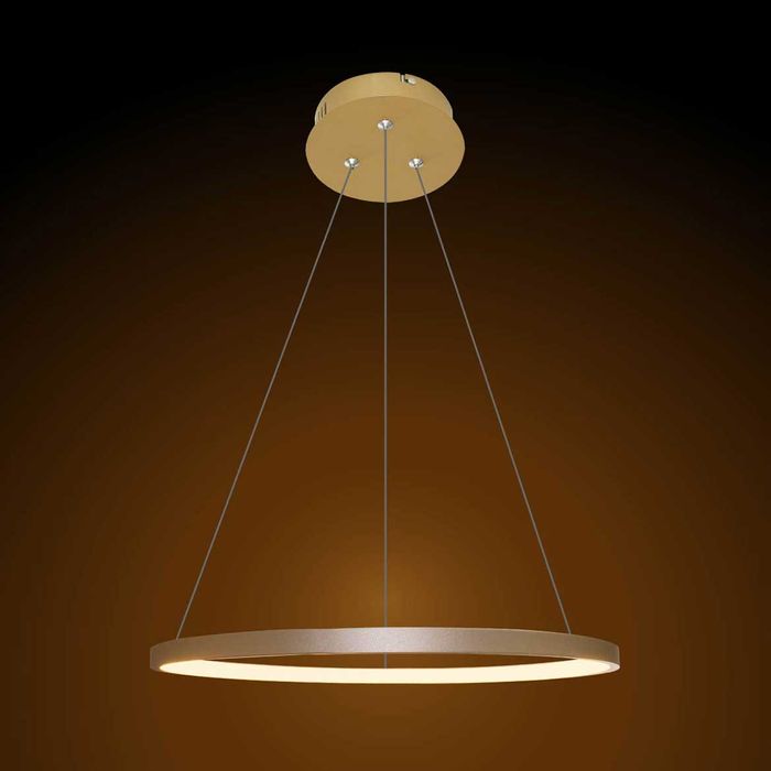 Lustre Pendente Anel LED 20W 1 Arco 40cm QPD1300-DO St459- Dourado