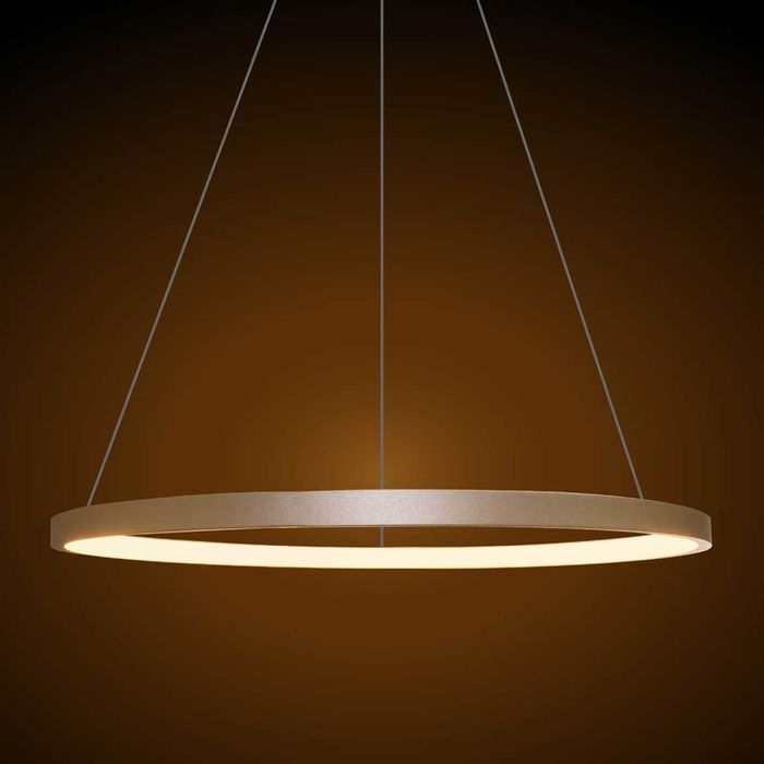 Lustre Pendente Anel LED 20W 1 Arco 40cm QPD1300-DO St459- Dourado