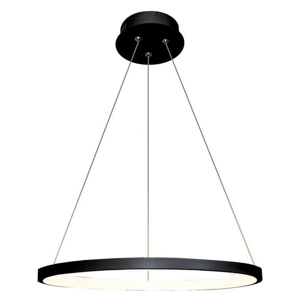 Lustre Pendente Anel LED 20W 1 Arco 40cm QPD1300-PT St459- Preto