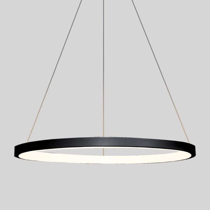 Lustre Pendente Anel LED 20W 1 Arco 40cm QPD1300-PT St459- Preto