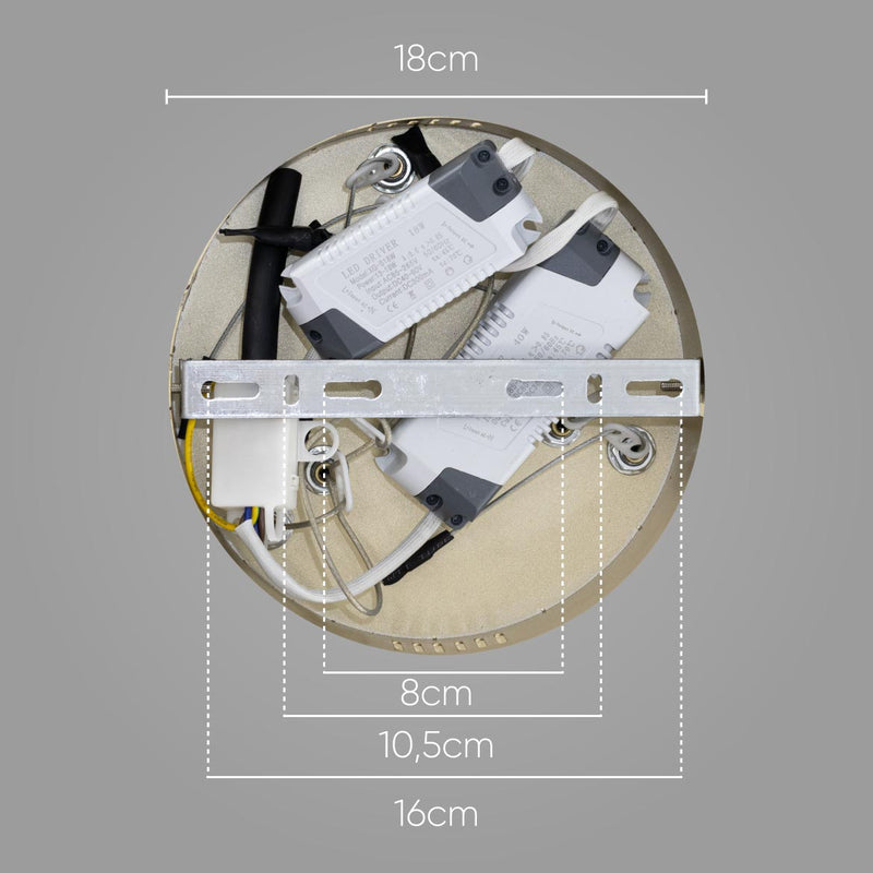 Lustre Pendente Anel LED 40W 2 Arcos 50cm QPD1301-DO St549 - Dourado