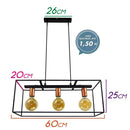 Pendente Quadra p/ 3x E27 QPD1360 Quality St1628-Quality-Starlumen