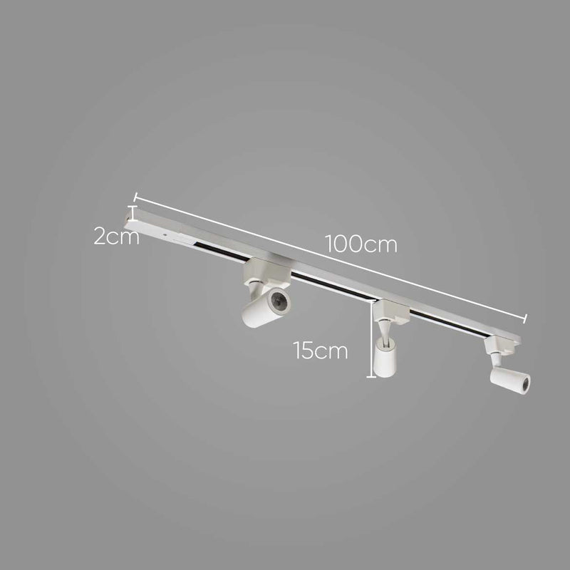 Kit 1 Trilho Eletrificado + 3 Spots Led 7w + Conector QSP1373 St1866 - Branco