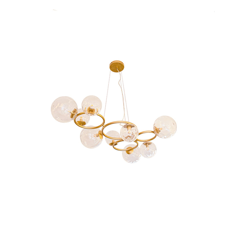 Pendente Oxala Dourado E Transparente (C)110Cm (L)86Cm (A)39Cm  9Xg9 225W - RE010L - Bella Iluminação